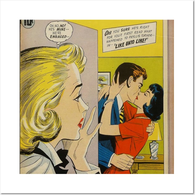 Vintage Romance Comic Book Cover - Confessions of the Lovelorn Wall Art by Slightly Unhinged